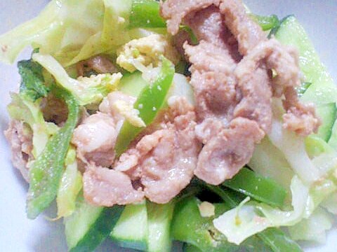 野菜たっぷり★豚肉＆キャベツ＆ピーマンの炒めサラダ